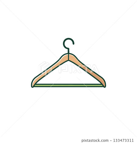 Minimalist hanger illustration with soft color palette against a bright backdrop perfect for 133473311