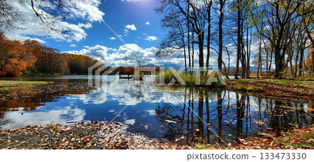 Beautiful autumn at Lake Hibara, Urabandai Beautiful autumn at Lake Hibara, Urabandai 133473330