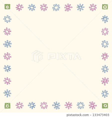 Blank square frame consists of various pastel asterisk shapes childish hand drawn style on cream background graphic illustration. Blank square frame consists of various pastel asterisk shapes childish hand drawn style on cream background graphic illustration. 133473403