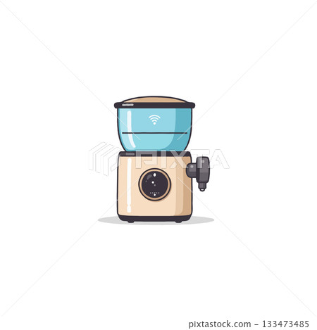 Modern kitchen appliance in pastel tones offering purified water with smart technology Modern kitchen appliance in pastel tones offering purified water with smart technology 133473485