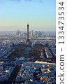 Autumn leaves and the Eiffel Tower 133473534