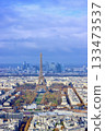 Eiffel Tower and autumn leaves 133473537