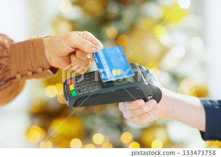 Blue Credit Card Contactless Payment Transaction Blue Credit Card Contactless Payment Transaction 133473758