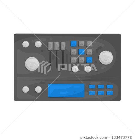 Illustration of podcast mixer Illustration of podcast mixer 133473778
