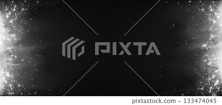 Elegant frozen frame with crystalline frost 133474045