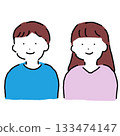 男孩和女孩的簡單插圖 133474147