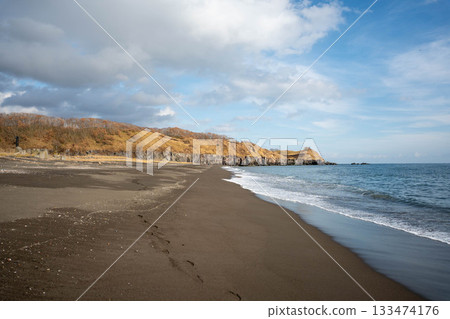 在冬天陽光明媚的一天海岸 在冬天陽光明媚的一天海岸 133474176