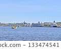 Cruise ship moored on Lake Malaren in the old town Gamla Stan 133474541