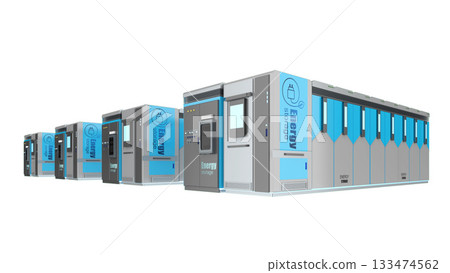 Metallic energy storage system or battery container unit isolated 133474562