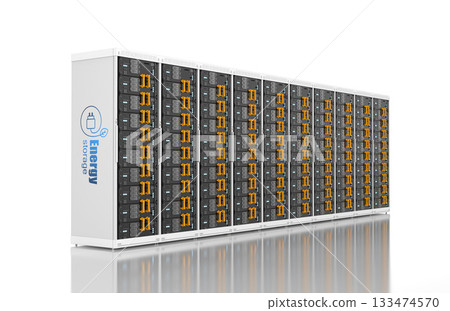 White energy storage system with battery container units inside 133474570
