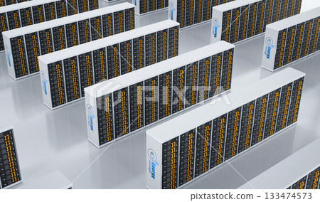 White energy storage system with battery container units inside 133474573