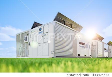 Energy storage system or battery container unit with solar panels Energy storage system or battery container unit with solar panels 133474585