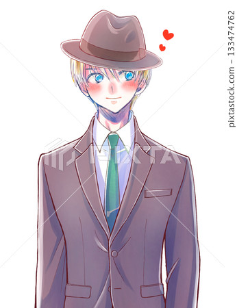 Man in suit, hat, Caucasian, love, smile 133474762