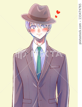 Man in suit, hat, smile, love 133474765