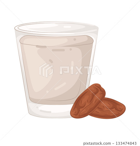 Illustration of dates and milk  133474843