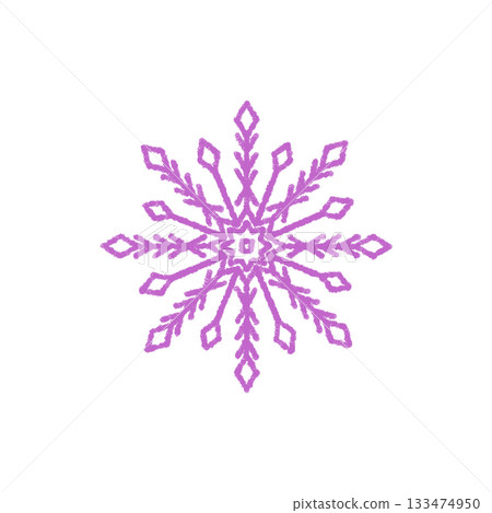 Purple chalk snowflake symbol with crystal and ice accent. Winter frost motif, cold freeze element in christmas decoration style, ideal for festive icon or holiday ornament with a unique seasonal Purple chalk snowflake symbol with crystal and ice accent. Winter frost motif, cold freeze element in christmas decoration style, ideal for festive icon or holiday ornament with a unique seasonal 133474950
