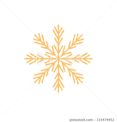 Yellow snow flake icon in chalk style. Winter ornament with icy and cold symbol, perfect as frosty xmas detail. Unique snowflake design uses bold yellow for a decorative seasonal statement. Yellow snow flake icon in chalk style. Winter ornament with icy and cold symbol, perfect as frosty xmas detail. Unique snowflake design uses bold yellow for a decorative seasonal statement. 133474952