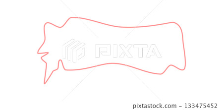 Wavy speech bubble outline with hand drawn line in a comic style. Irregular chat frame and talk box, circular form with outlined edges adds playful box element for speech or comment art. Wavy speech bubble outline with hand drawn line in a comic style. Irregular chat frame and talk box, circular form with outlined edges adds playful box element for speech or comment art. 133475452