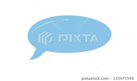 Fluid blue speech bubble sticker in hand drawn style. Circle chat textbox for conversation or message. Dialogue and comment symbol for social media communication concept. Fluid blue speech bubble sticker in hand drawn style. Circle chat textbox for conversation or message. Dialogue and comment symbol for social media communication concept. 133475548