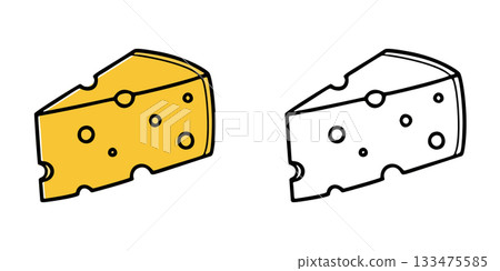 Simple cheese icon illustration 133475585