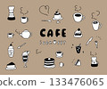 可愛的咖啡館圖標集 133476065