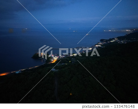 Aerial view of the night view of Taniyama Kaido from above Kinkowan Park 133476148