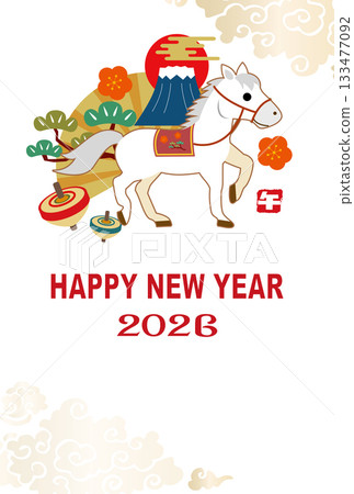 New Year's Card 2026 Year of the Horse New Year's Card 2026 Year of the Horse 133477092