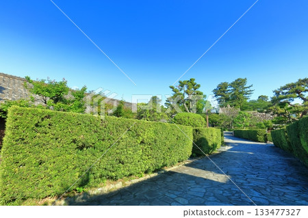 [Mie Prefecture] Castle guard house in Matsusaka Park on a clear day (Tonomachi Park) 133477327