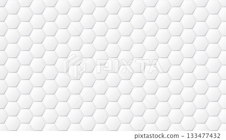 Abstract 3D white hexagon seamless pattern background graphic illustration. 133477432