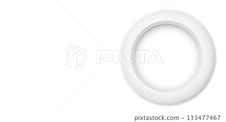 3D bulge circle frame on white background graphic illustration have blank space. 133477467