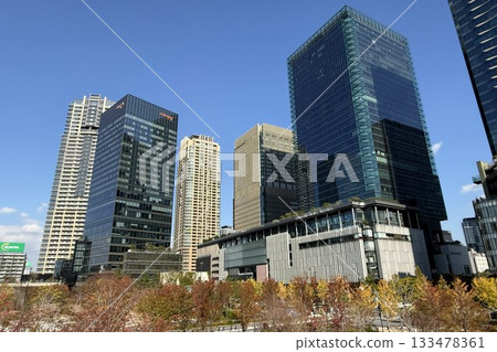 大阪梅北公園秋色晴朗,落葉繽紛。 大阪梅北公園秋色晴朗,落葉繽紛。 133478361