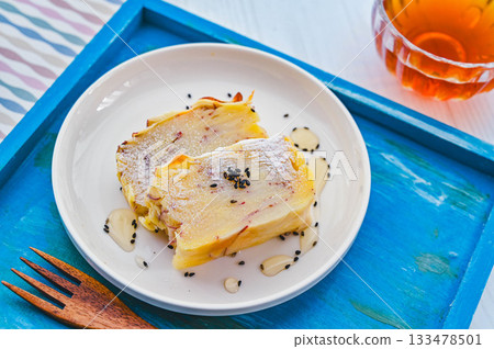 Homemade sweet potato gateau invisib 133478501