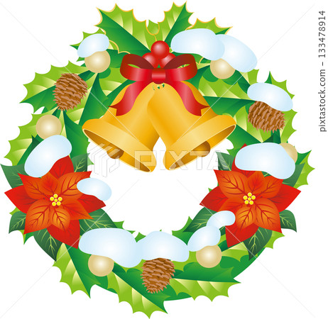 Gorgeous and traditional Christmas wreath Christmas decoration frame material Gorgeous and traditional Christmas wreath Christmas decoration frame material 133478914