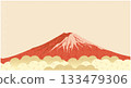 Japanese style background of Mt. Fuji 133479306