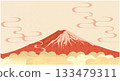 Japanese style background of Mt. Fuji 133479311