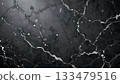 Black Marble Surface With White Veins: Elegant Textured Backdrop for Design Projects and Interiors. 133479516