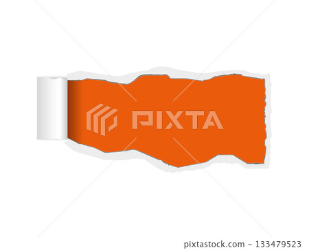 Coming soon text message on yellow background with torn paper edge announcement or promotion concept with copy space 133479523