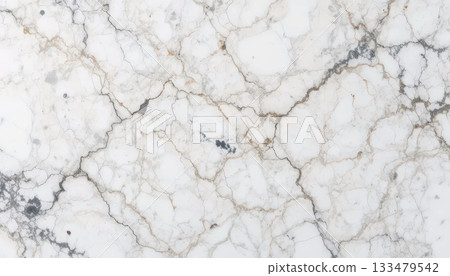 Elegant White Marble Surface With Grey Veins For Luxury Interiors And Modern Design. 133479542