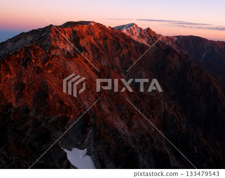 Hakuba mountain range, dawn morning light Hakuba mountain range, dawn morning light 133479543