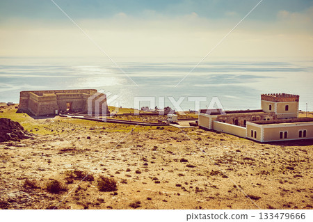 Shoreline with Old guards castle, Almeria Spain Shoreline with Old guards castle, Almeria Spain 133479666