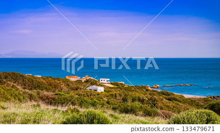 Caravan on beach by Punta Mala, Alcaidesa Spain Caravan on beach by Punta Mala, Alcaidesa Spain 133479671