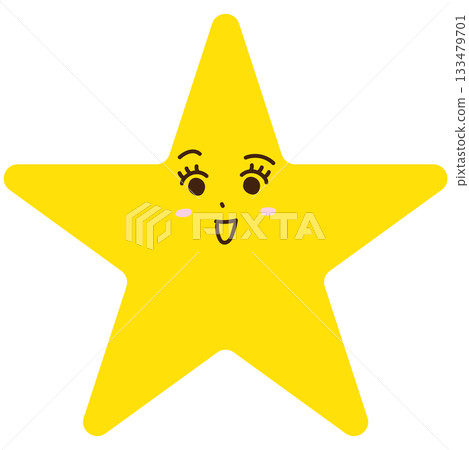 Smiling star character (simple cute facial expression icon) Smiling star character (simple cute facial expression icon) 133479701