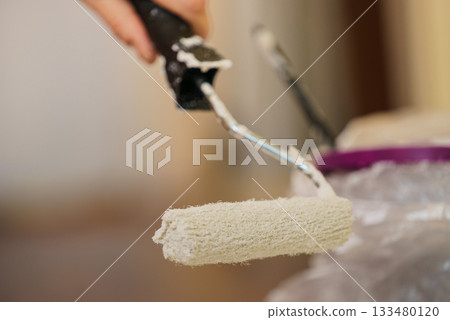 White paint with essentials equipment White paint with essentials equipment 133480120