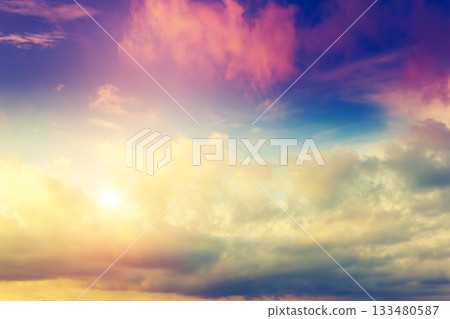 sunset sky sunset sky 133480587