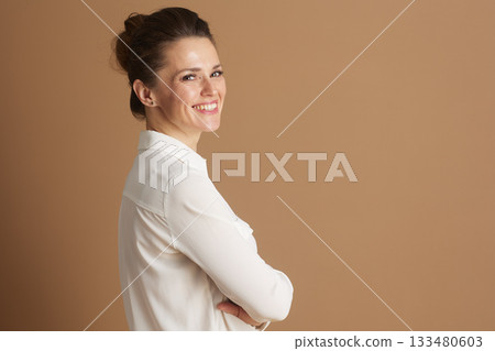 Approachable Businesswoman Smiling Approachable Businesswoman Smiling 133480603