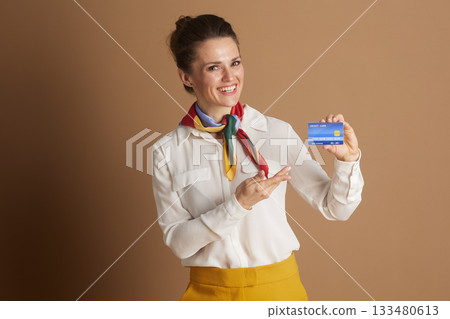 Confident Professional Highlights Blue Credit Card 133480613