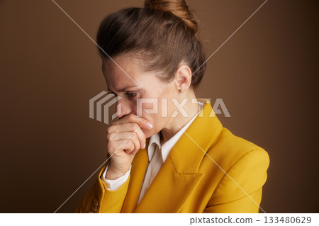 Worried Businesswoman Pondering a Difficult Decision 133480629