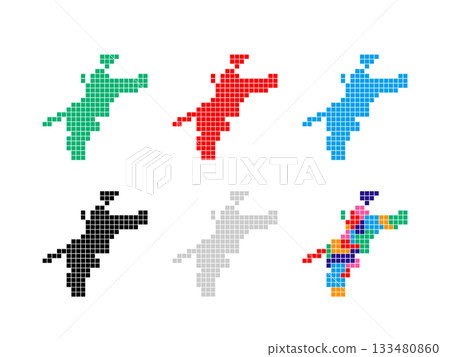Pixel art map_Ehime prefecture_Square dot-01 Pixel art map_Ehime prefecture_Square dot-01 133480860