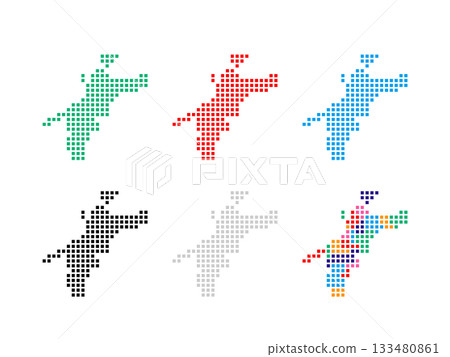 Pixel art map_Ehime prefecture_Square dot-02 Pixel art map_Ehime prefecture_Square dot-02 133480861