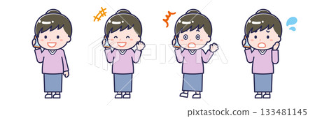 A "plain-clothed adult" woman using a smartphone A "plain-clothed adult" woman using a smartphone 133481145